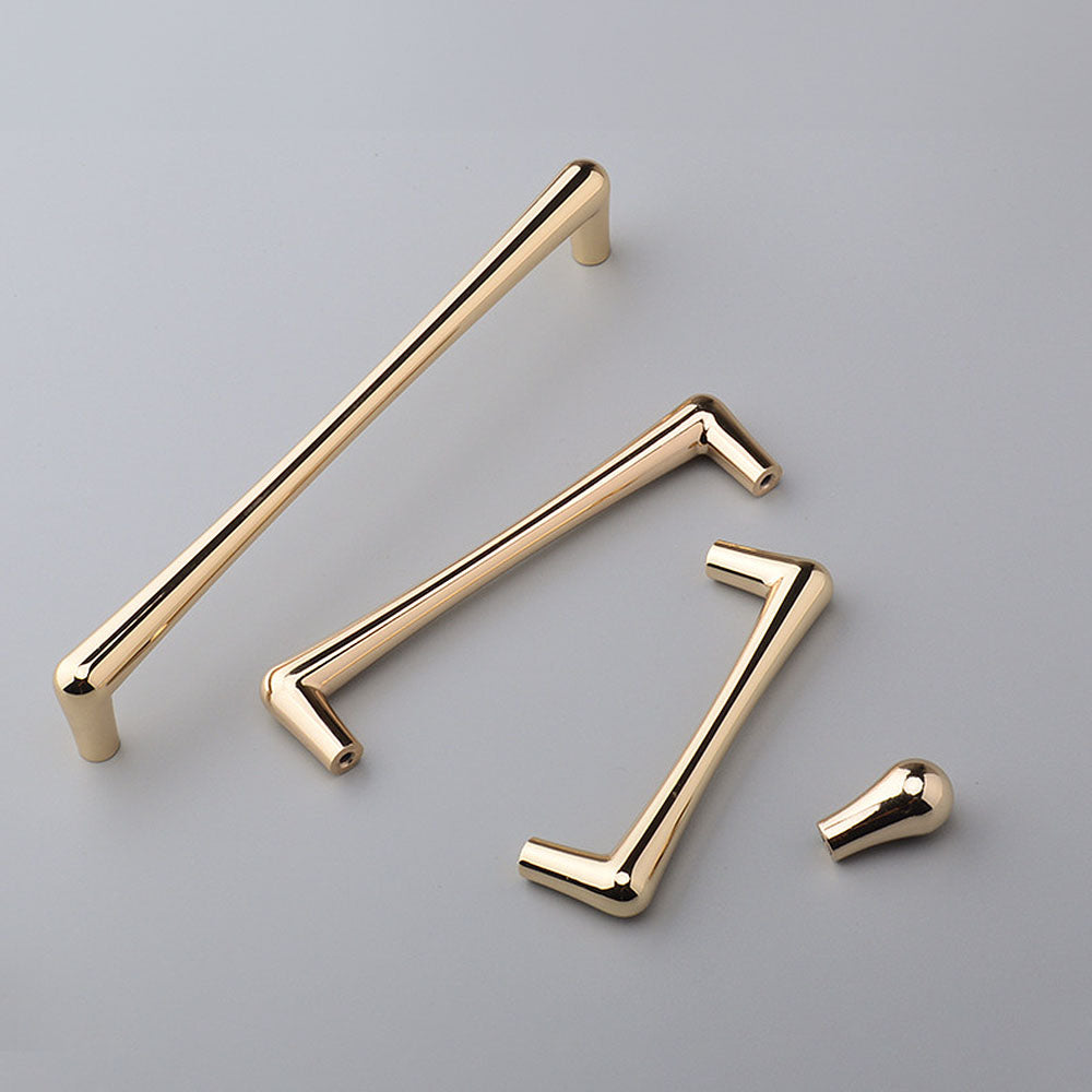 Comforsyco Gold D-Shaped Cabinet Pulls and Knobs for Wardrobes