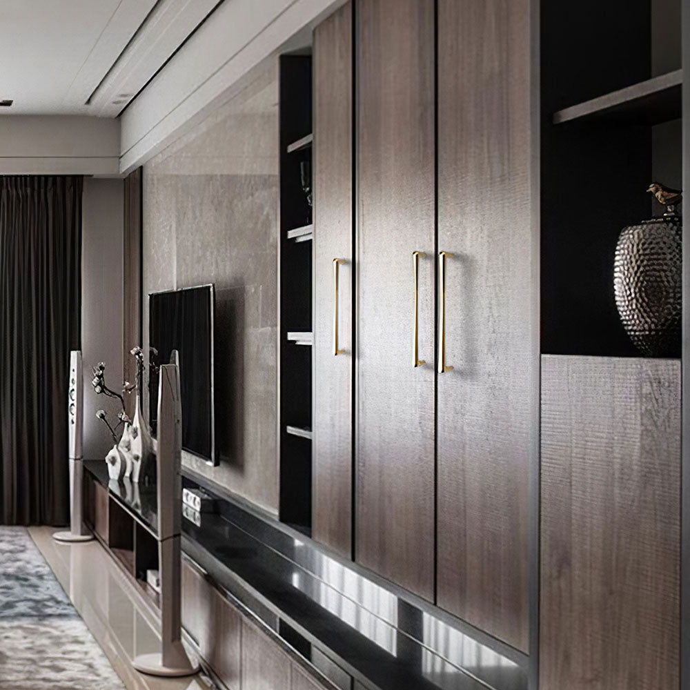 Comforsyco Gold D-Shaped Cabinet Pulls and Knobs for Wardrobes