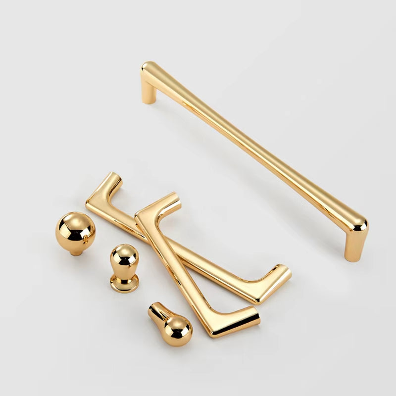 Comforsyco Gold D-Shaped Cabinet Pulls and Knobs for Wardrobes
