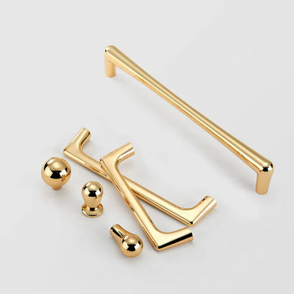 Comforsyco Gold D-Shaped Cabinet Pulls and Knobs for Wardrobes
