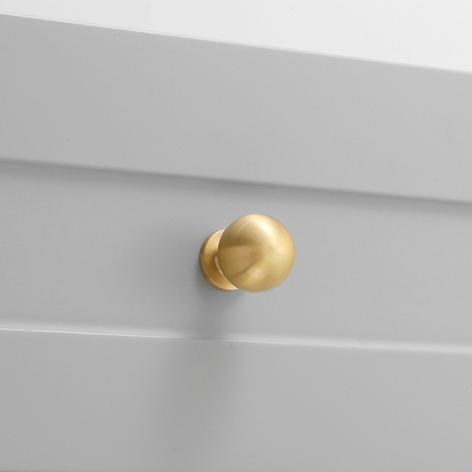 Comforsyco Gold-Finish Turned Brass Cabinet Handles and Knobs for Wardrobes