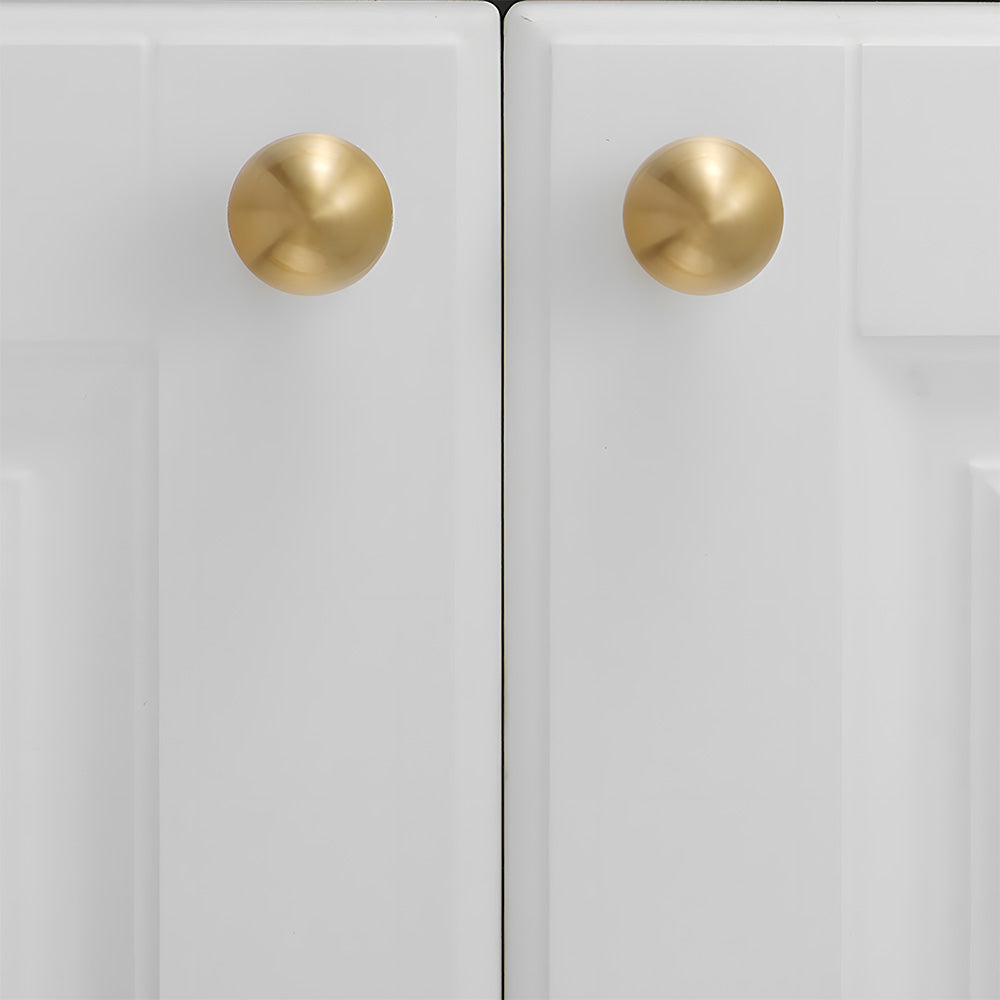 Comforsyco Gold-Finish Turned Brass Cabinet Handles and Knobs for Wardrobes