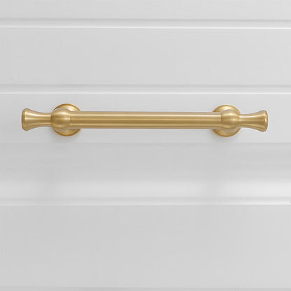Comforsyco Gold-Finish Turned Brass Cabinet Handles and Knobs for Wardrobes