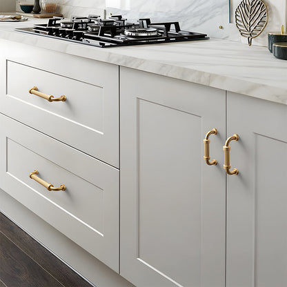Comforsyco Gold French Stripe Cabinet Pulls and Drawer Handles