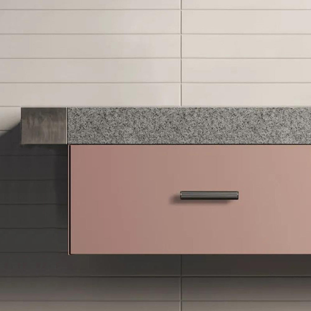 Comforsyco Gold / Gray Ribbed Round Bar Cabinet Handle and Drawer Pull