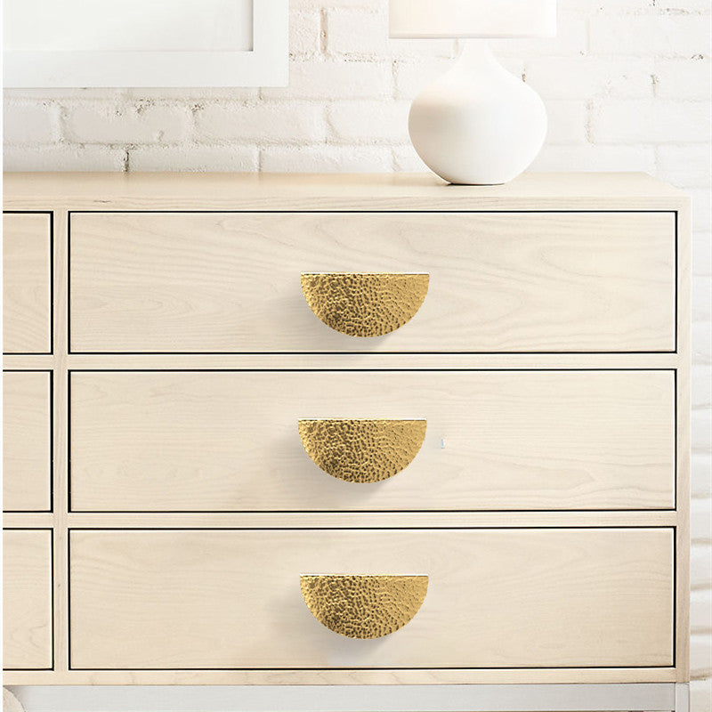 Comforsyco Gold Half Moon Cabinet Pulls, Solid Brass Drawer Handles