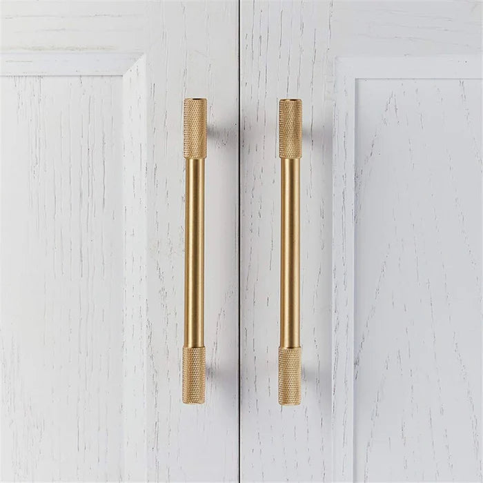 Comforsyco Gold Knurled Cabinet Handles, Drawer Pulls and Knobs