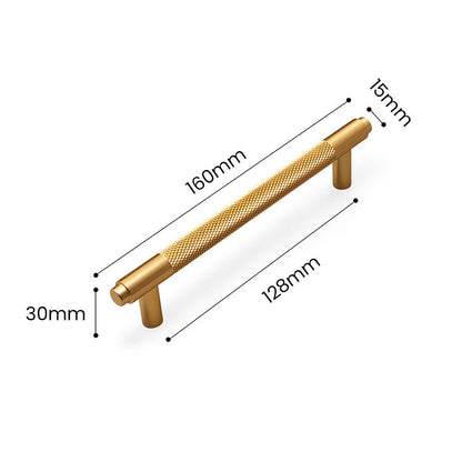 Comforsyco Gold Knurled Cabinet Pulls, Aluminum Alloy Drawer Handles