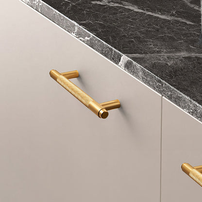 Comforsyco Gold Knurled Cabinet Pulls, Aluminum Alloy Drawer Handles
