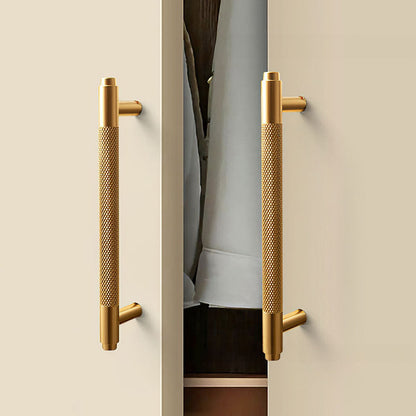Comforsyco Gold Knurled Cabinet Pulls, Aluminum Alloy Drawer Handles