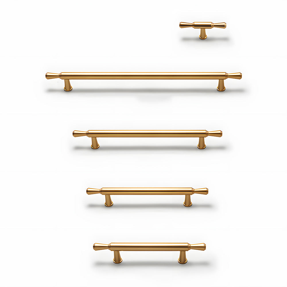 Comforsyco Gold Round Bar Cabinet Pulls and Drawer Handles