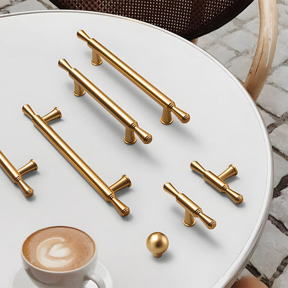 Comforsyco Gold Round Bar Cabinet Pulls and Drawer Handles
