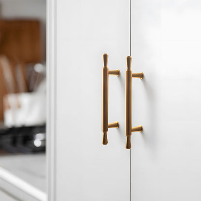 Comforsyco Gold Round Bar Cabinet Pulls and Drawer Handles