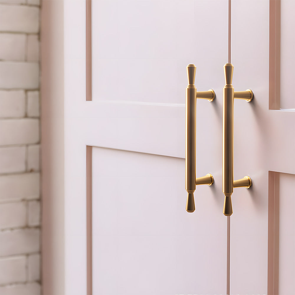 Comforsyco Gold Round Bar Cabinet Pulls and Drawer Handles