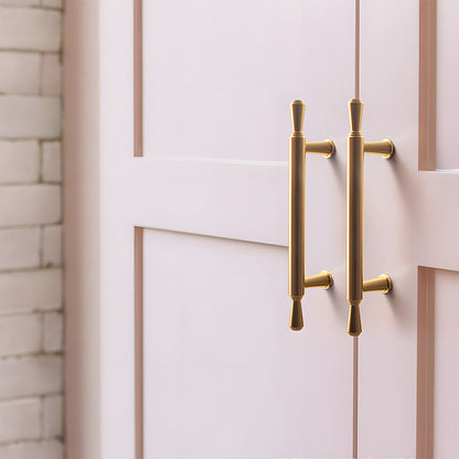 Comforsyco Gold Round Bar Cabinet Pulls and Drawer Handles
