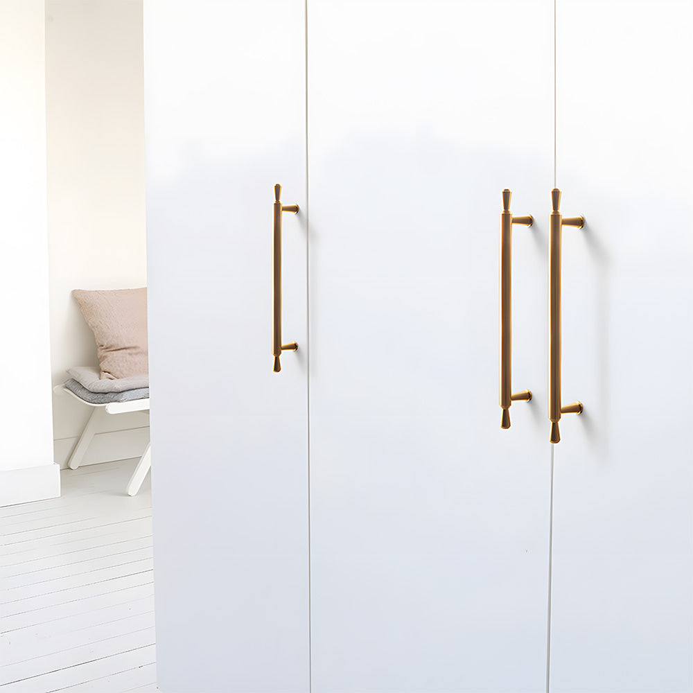 Comforsyco Gold Round Bar Cabinet Pulls and Drawer Handles