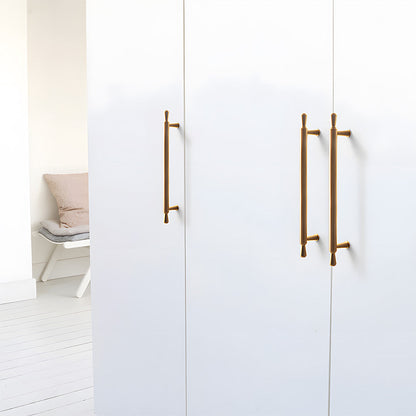 Comforsyco Gold Round Bar Cabinet Pulls and Drawer Handles
