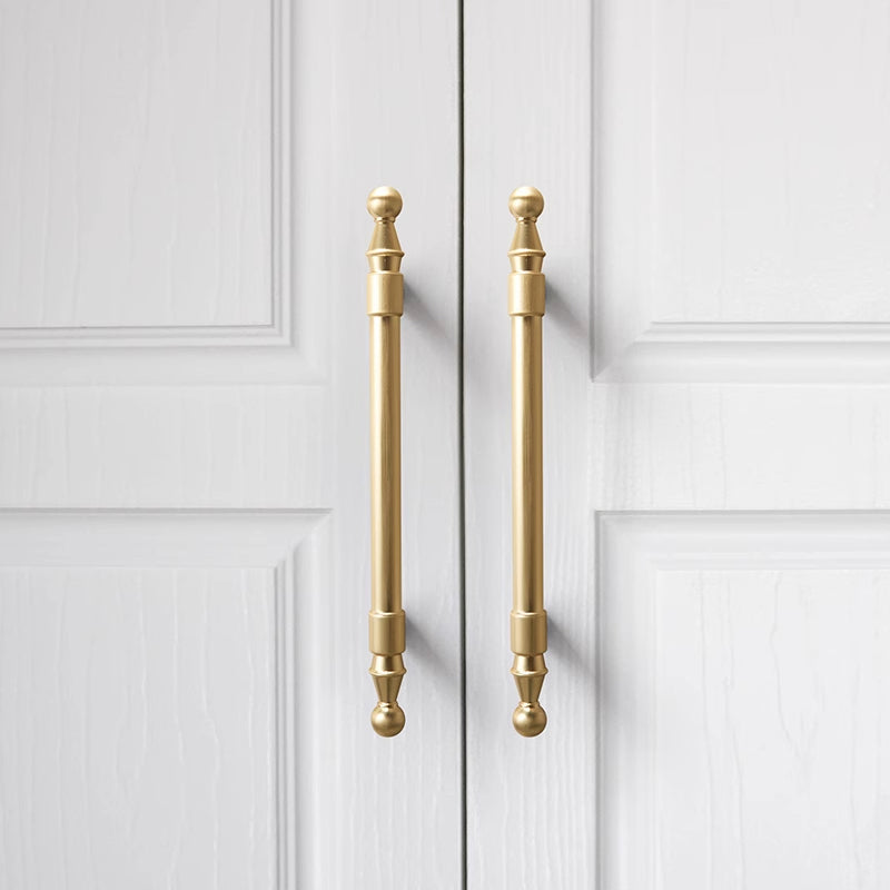 Comforsyco Gold Round Bar Cabinet Pulls and Knobs, Zinc Alloy