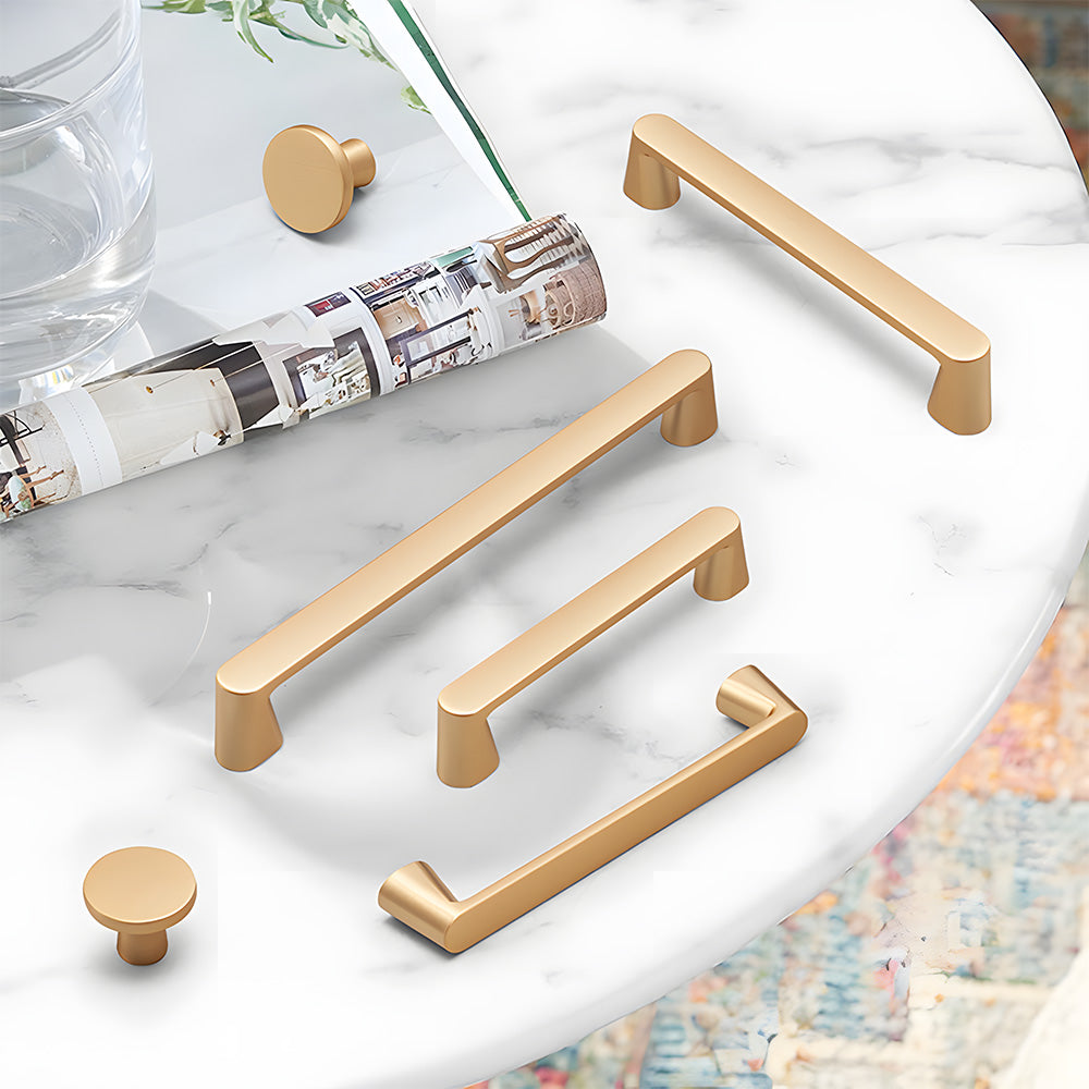 Comforsyco Gold Round Bar Cabinet Pulls and Knobs for Wardrobes