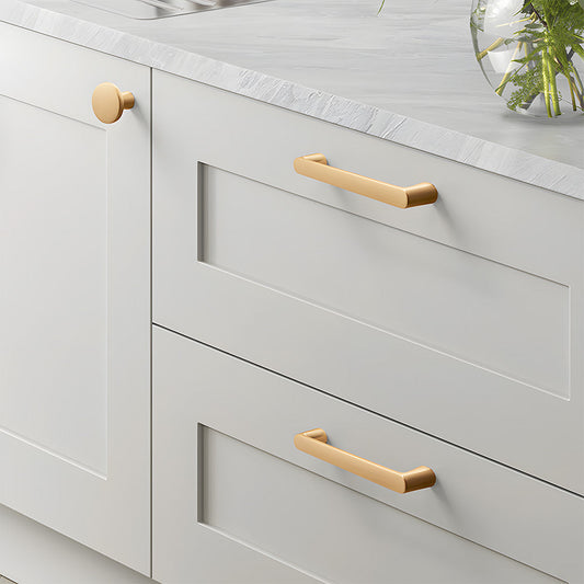 Comforsyco Gold Round Bar Cabinet Pulls and Knobs for Wardrobes