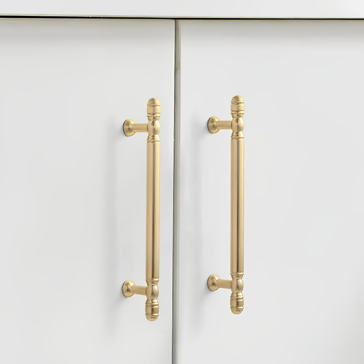 Comforsyco Gold Round Bar Cabinet Pulls and Matching Knobs
