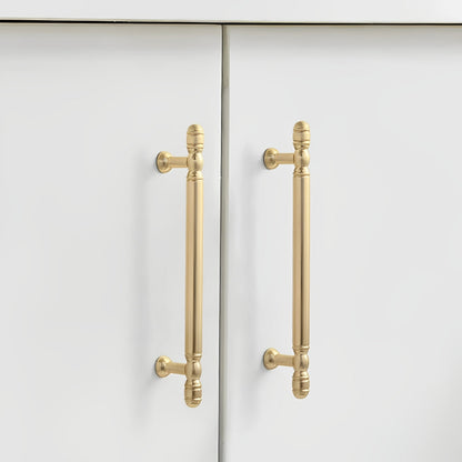 Comforsyco Gold Round Bar Cabinet Pulls and Matching Knobs