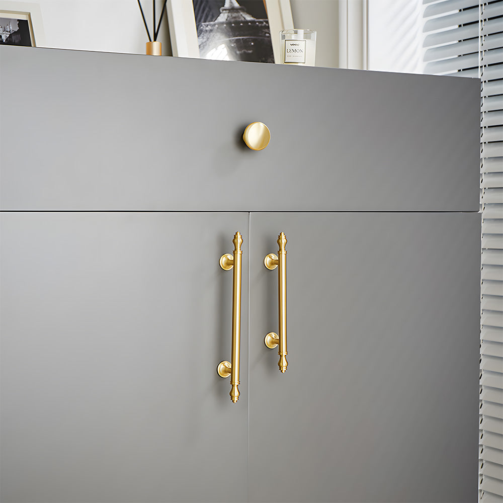 Comforsyco Gold Round Bar Drawer Handles and Cabinet Knobs