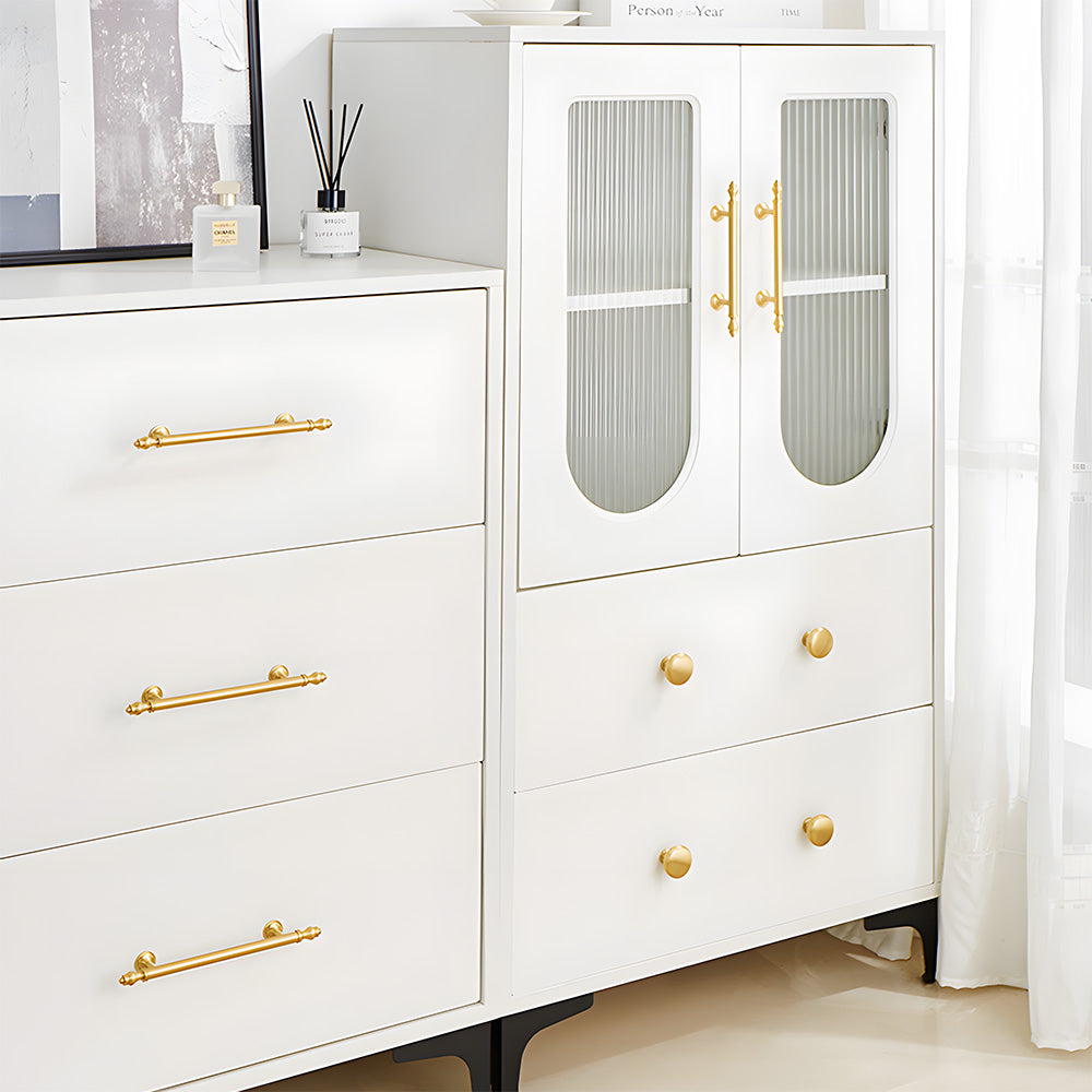 Comforsyco Gold Round Bar Drawer Handles and Cabinet Knobs