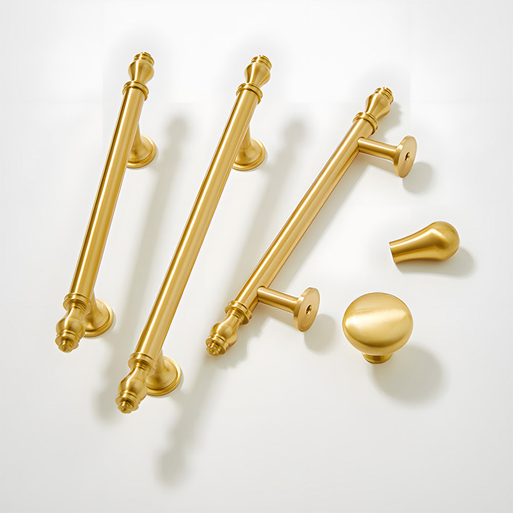 Comforsyco Gold Round Bar Drawer Handles and Cabinet Knobs