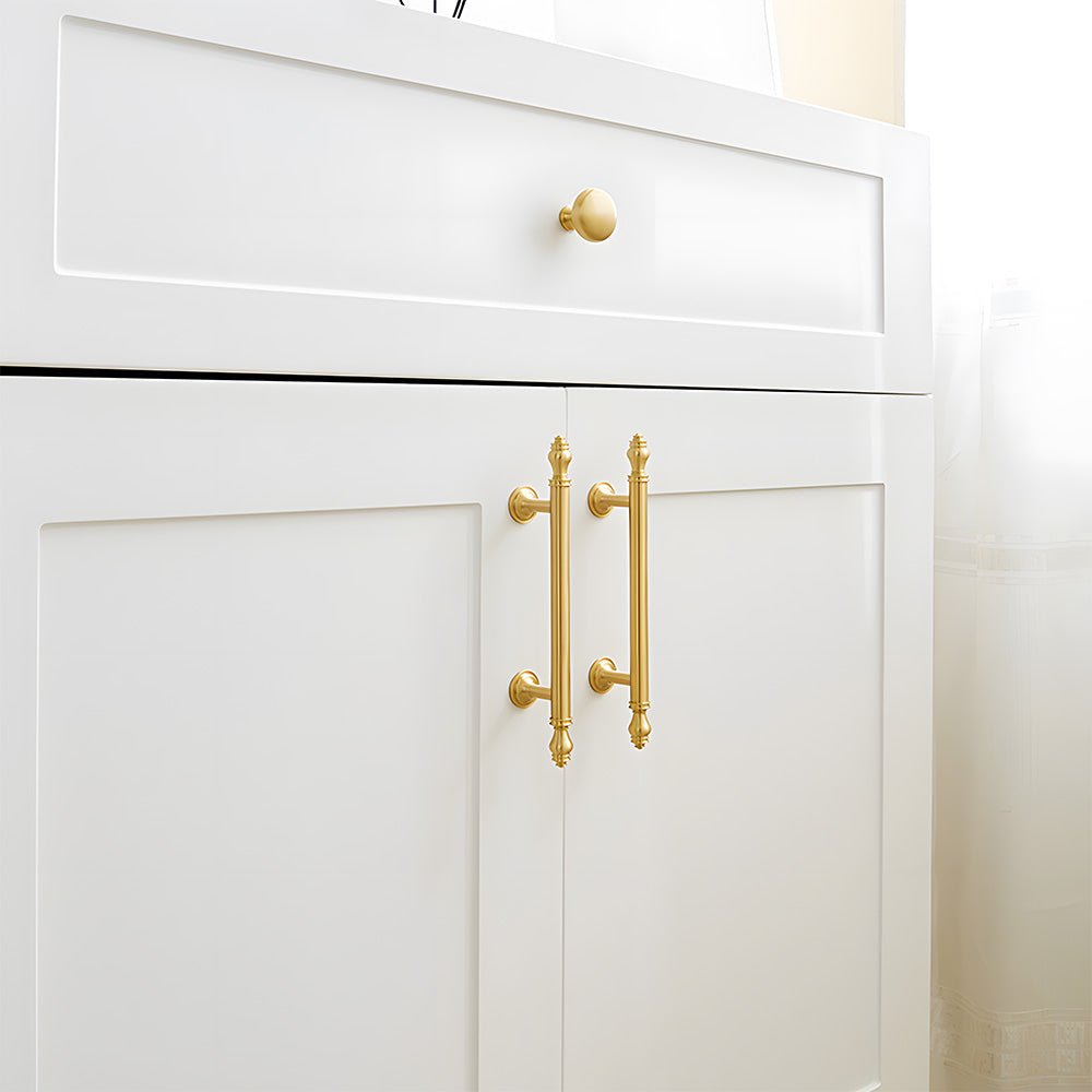 Comforsyco Gold Round Bar Drawer Handles and Cabinet Knobs