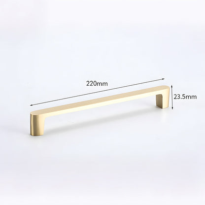 Comforsyco Gold Solid Brass Cabinet Handles, Square Bar Pulls