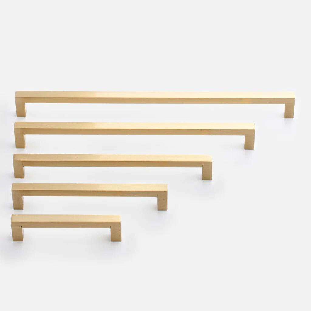 Comforsyco Gold Square Brushed Brass Kitchen Handles