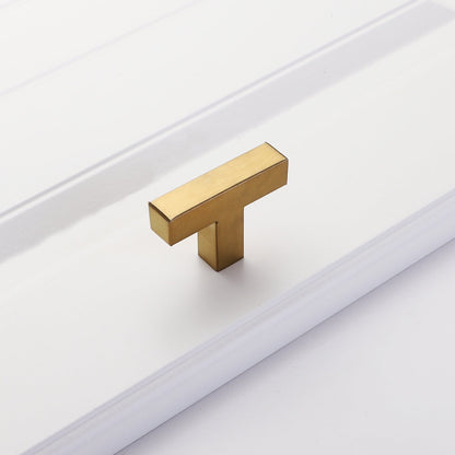 Comforsyco Gold Square Brushed Brass Kitchen Handles