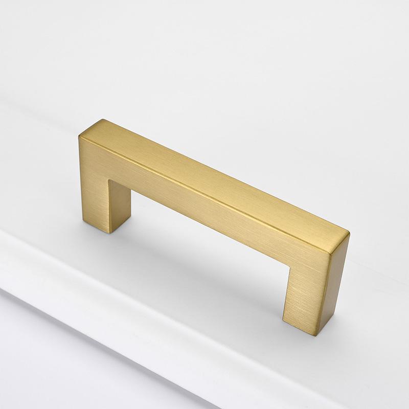 Comforsyco Gold Square Brushed Brass Kitchen Handles