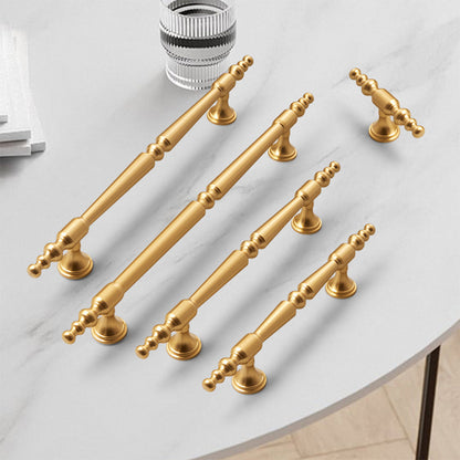 Comforsyco Gold Turned Bar Cabinet Handles and Drawer Pulls