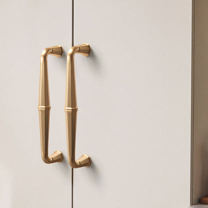 Comforsyco Gold / White Curved Cabinet Handles and Matching Knobs
