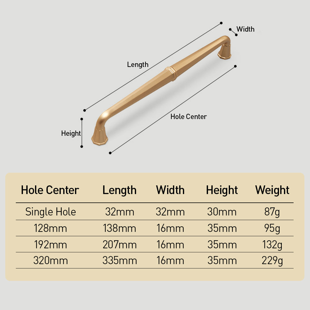 Comforsyco Gold / White Curved Cabinet Handles and Matching Knobs