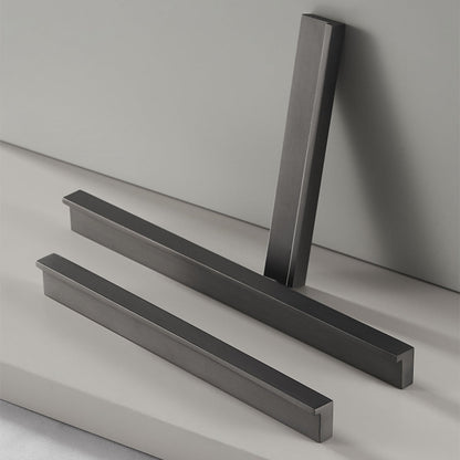 Comforsyco Grey Square Bar Cabinet Pulls, Solid Brass Drawer Handles