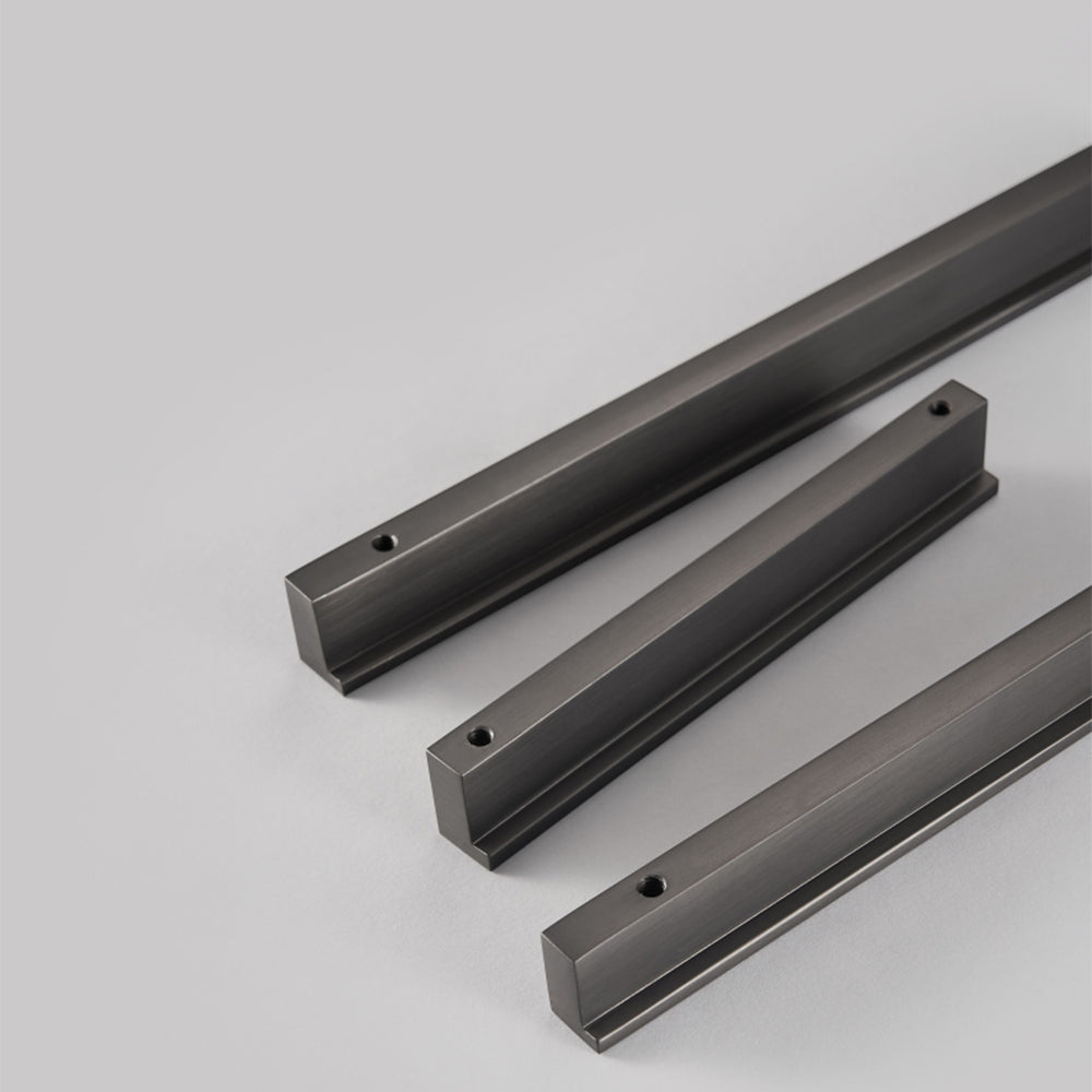 Comforsyco Grey Square Bar Cabinet Pulls, Solid Brass Drawer Handles