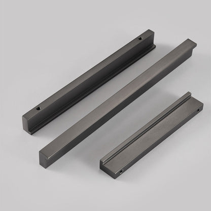 Comforsyco Grey Square Bar Cabinet Pulls, Solid Brass Drawer Handles
