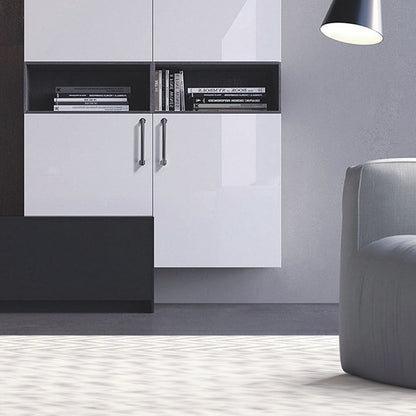 Comforsyco Grooved Black Gray Cabinet Handles and Knobs