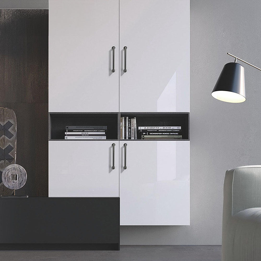 Comforsyco Grooved Black Gray Cabinet Handles and Knobs