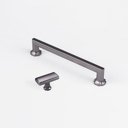 Comforsyco Grooved Black Gray Cabinet Handles and Knobs