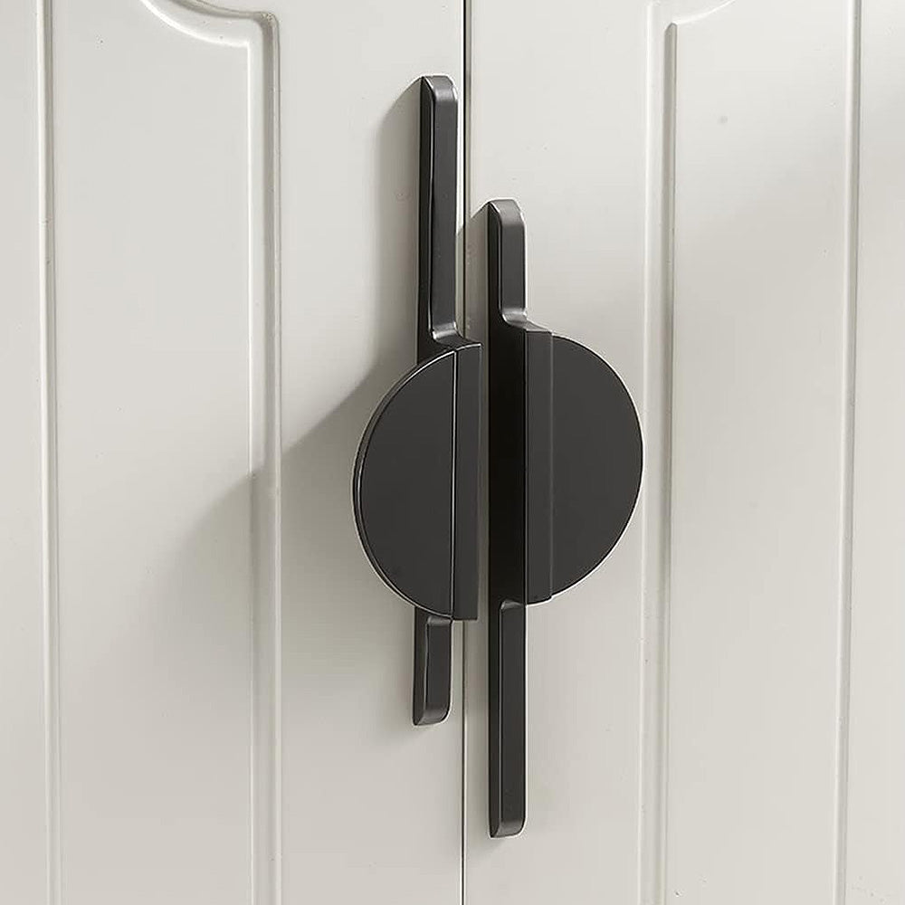 Comforsyco Half Moon Cabinet Pulls, Zinc Alloy Drawer Handles with Extended Bar