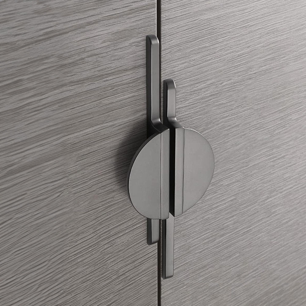 Comforsyco Half Moon Cabinet Pulls, Zinc Alloy Drawer Handles with Extended Bar