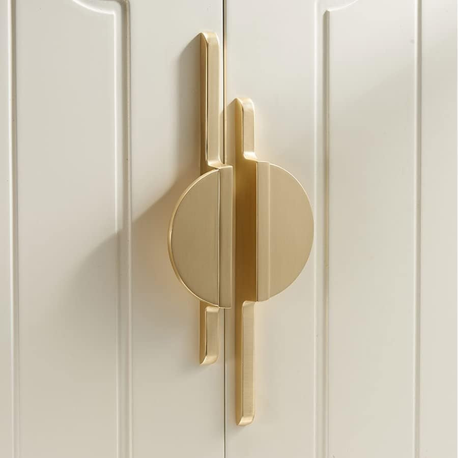 Comforsyco Half Moon Cabinet Pulls, Zinc Alloy Drawer Handles with Extended Bar