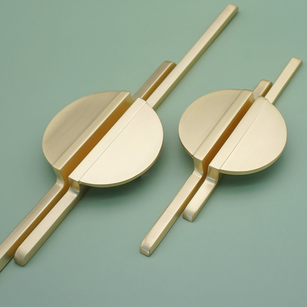Comforsyco Half Moon Cabinet Pulls, Zinc Alloy Drawer Handles with Extended Bar
