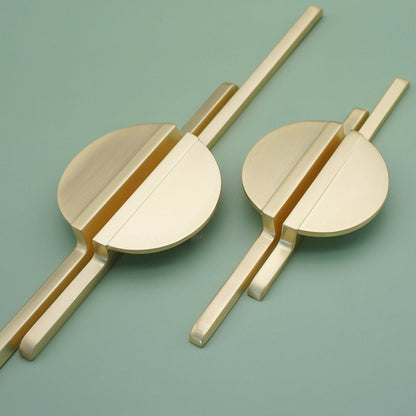 Comforsyco Half Moon Cabinet Pulls, Zinc Alloy Drawer Handles with Extended Bar