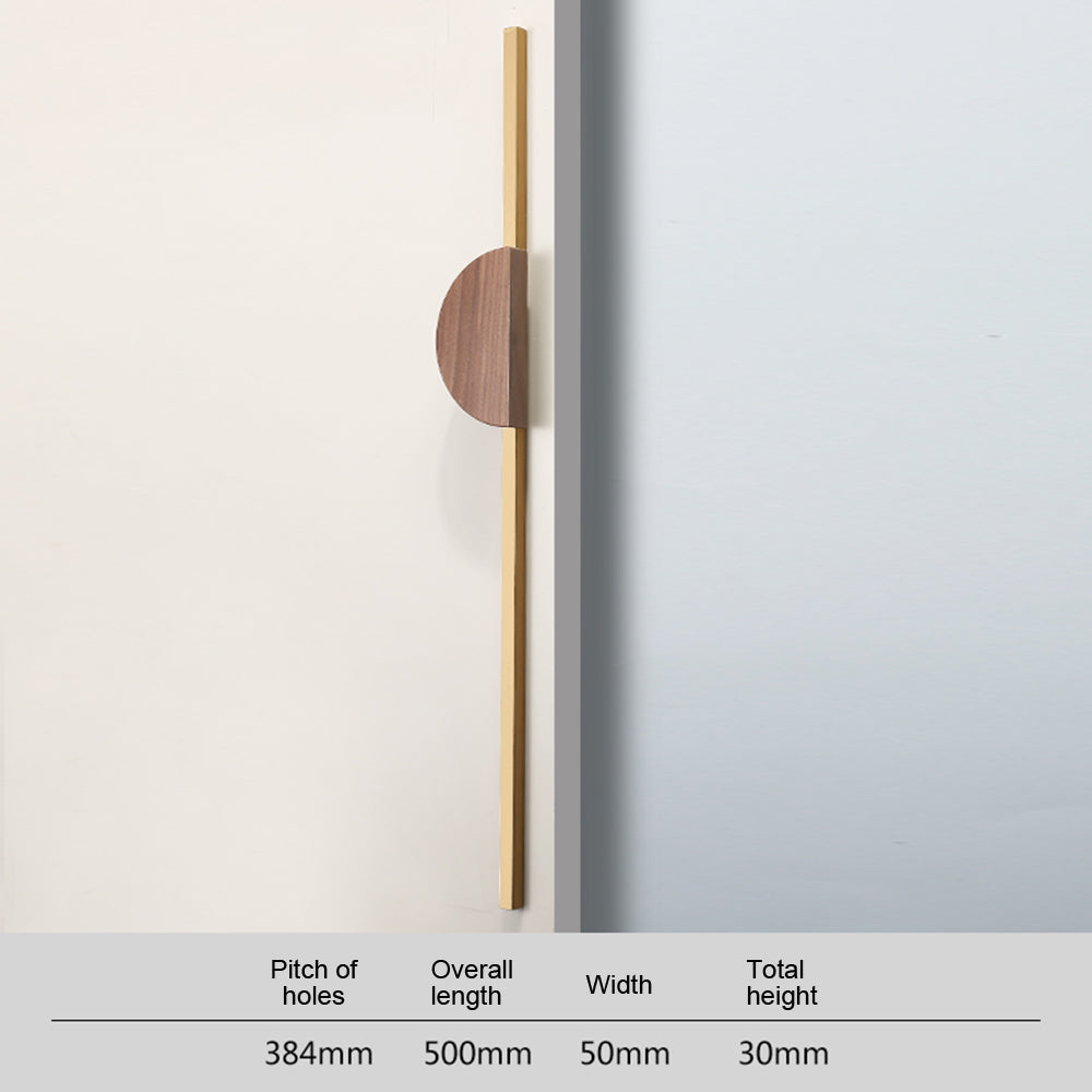 Comforsyco Half Moon Wood Cabinet Pulls with Brass Bar for Wardrobes