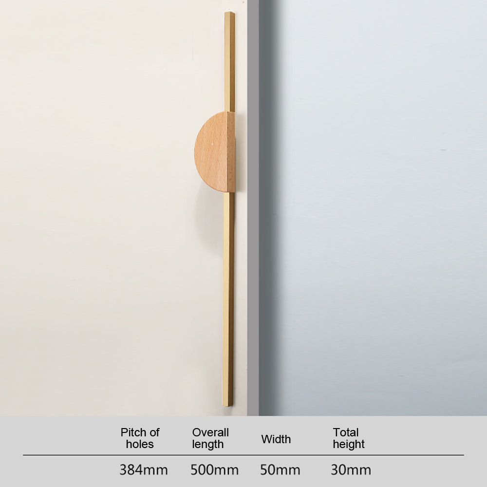 Comforsyco Half Moon Wood Cabinet Pulls with Brass Bar for Wardrobes